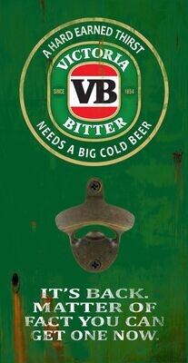 Victoria Bitter VB Wall Mounted Bottle Opener Victoria Bitter VB Wall Mounted Bottle Opener