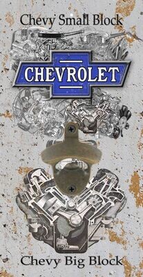 Chevrolet Small Block Big Block Wall Mount Bottle Opener