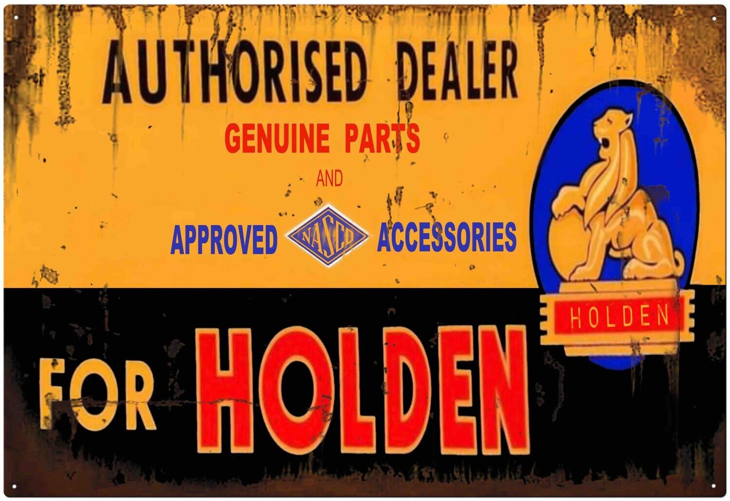 Authorised Dealer for Holden Rectangular Tin Sign Authorised Dealer for Holden Rectangular Tin Sign