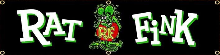 Rat Fink Black Banner Flag 240cm x 60cm
