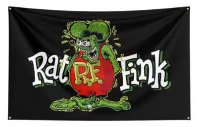 Rat Fink Black Banner Flag 90cm x 150cm