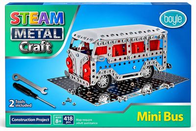 Boyle STEAM Metal Craft Mini Bus Construction Kit Boyle STEAM Metal Craft Mini Bus Construction Kit