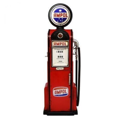 Ampol Petrol Bowser Pump Metal Ornament with Storage Red 46cm Ampol Petrol Bowser Pump Metal Ornament with Storage Red 46cm