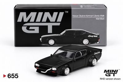 Mini GT Nissan Skyline Kenmeri Liberty Walk Matt Black