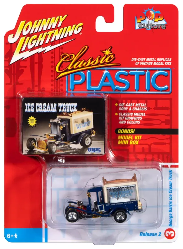 Johnny Lightning Classic Plastic George Barris Ice Cream Truck Navy & Cream