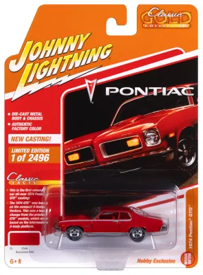 Johnny Lightning Classic Gold 2023 R2 1974 Pontiac GTO Buccaneer Red