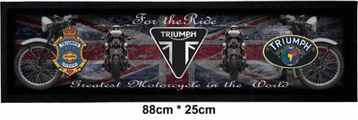 Triumph Motorcycles Rubber Backed Bar Mat Triumph Motorcycles Rubber Backed Bar Mat