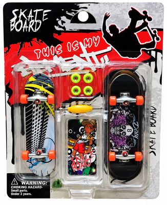 Finger Skateboard Set – 2 Mini Fingerboards with Spare Wheels & Skate Tool Finger Skateboard Set – 2 Mini Fingerboards with Spare Wheels & Skate Tool