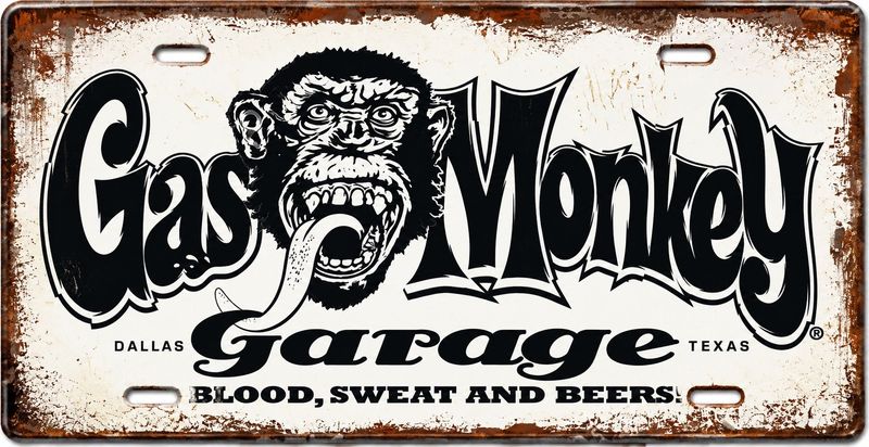 Gas Monkey Garage Metal Licence Plate