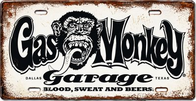 Gas Monkey Garage Metal Licence Plate Gas Monkey Garage Metal Licence Plate