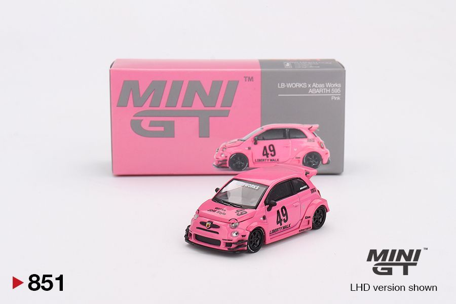 Mini GT ABARTH 595 LB-WORKS x Abas Works Pink Mini GT ABARTH 595 LB-WORKS x Abas Works Pink