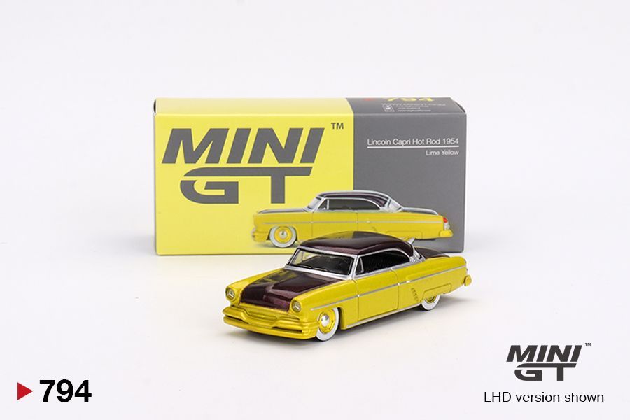 Mini GT Lincoln Capri Hot Rod 1954 Lime Yellow