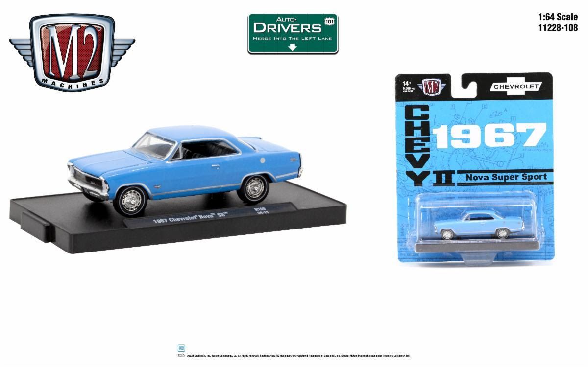 M2 Machines Auto-Drivers R108 1967 Chevrolet Nova SS M2 Machines Auto-Drivers 1967 Chevrolet Nova SS Chevy II light blue 1:64 diecast model 11228-108