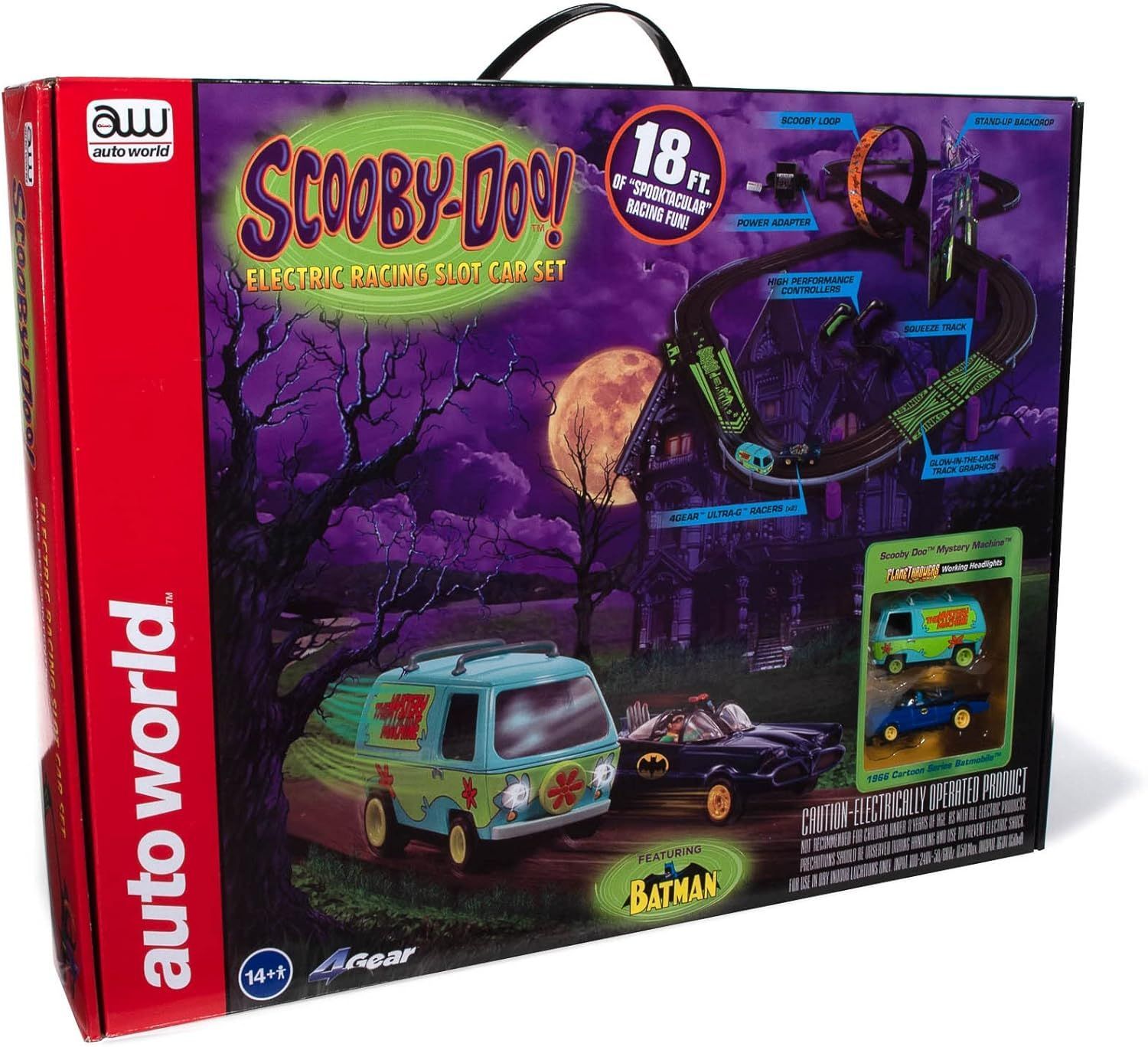Auto World Scooby-Doo! Electric Slot Car Racing Set – Mystery Machine & 1966 Batman Batmobile Auto World Scooby-Doo! Electric Slot Car Racing Set – Mystery Machine & 1966 Batman Batmobile