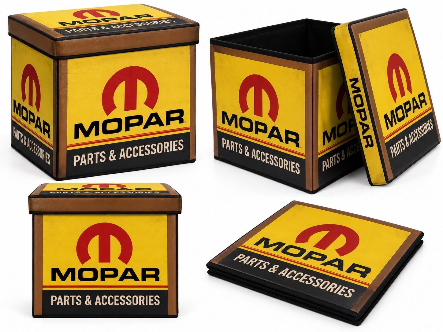 Mopar Parts & Accessories Foldable Storage Box Ottoman with Lid Mopar Parts & Accessories Foldable Storage Box Ottoman with Lid