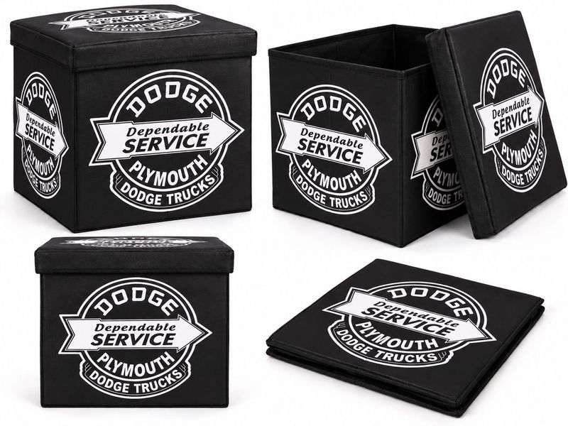 Black Dodge Dependable Service Plymouth Dodge Trucks foldable storage cube box 30x30x30cm