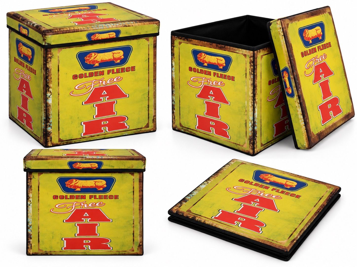 Golden Fleece Free Air Foldable Storage Cube Ottoman 30x30x30cm