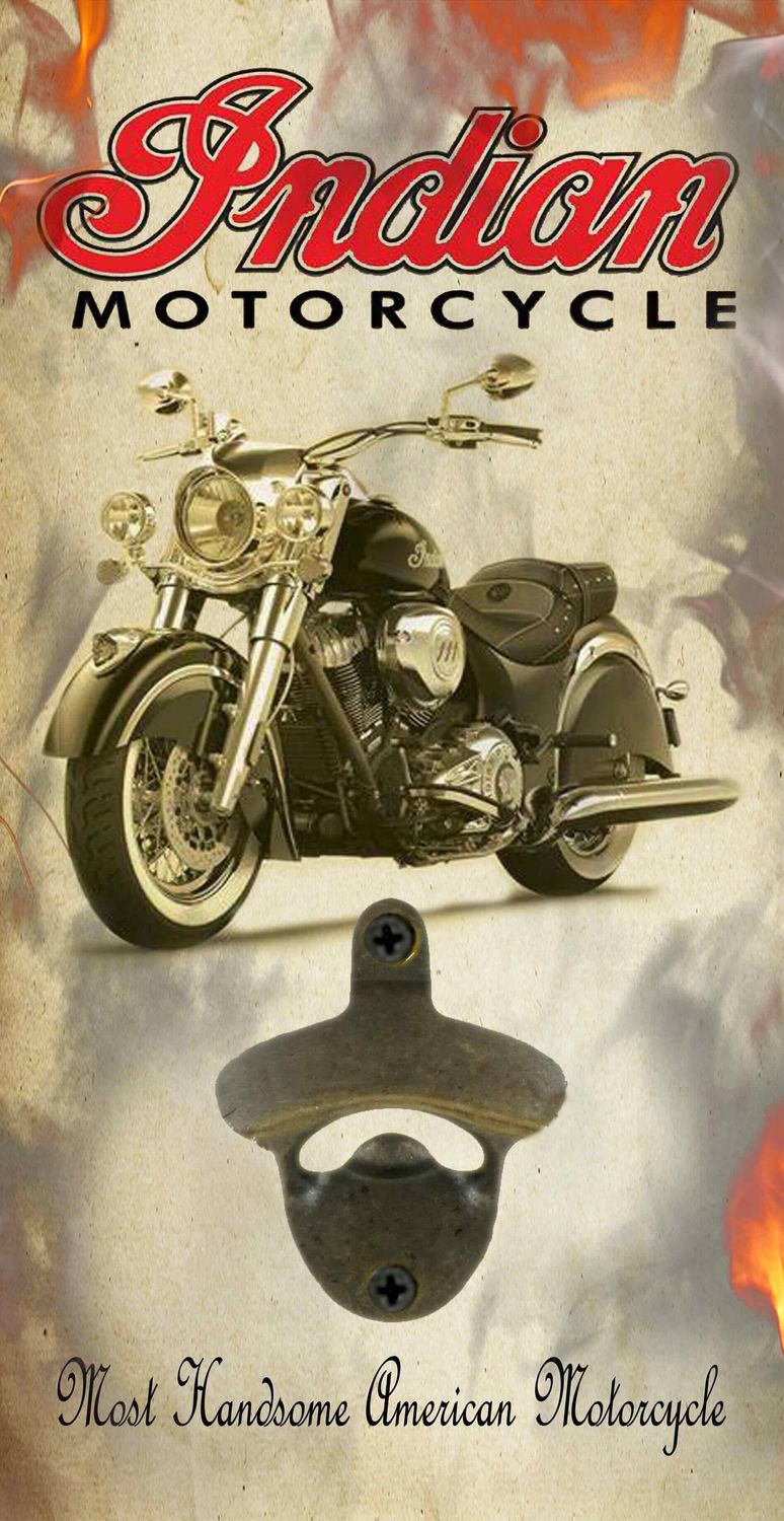 Indian Motorcycles Most Handsome American Motorcycle Wall Mounted Bottle Opener Indian Motorcycles Most Handsome American Motorcycle Wall Mounted Bottle Opener