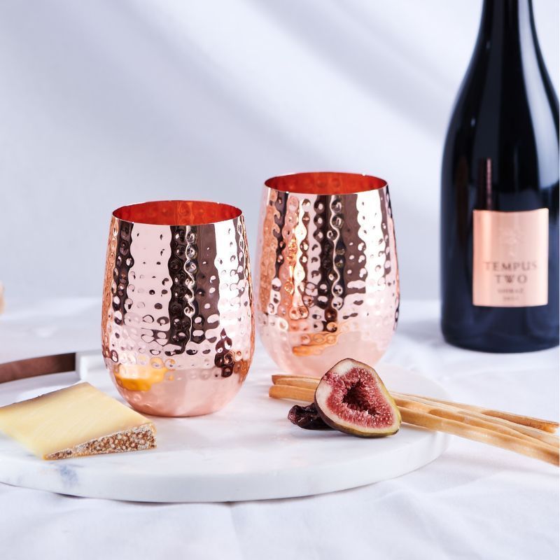 Clinq Hammered Copper Glasses