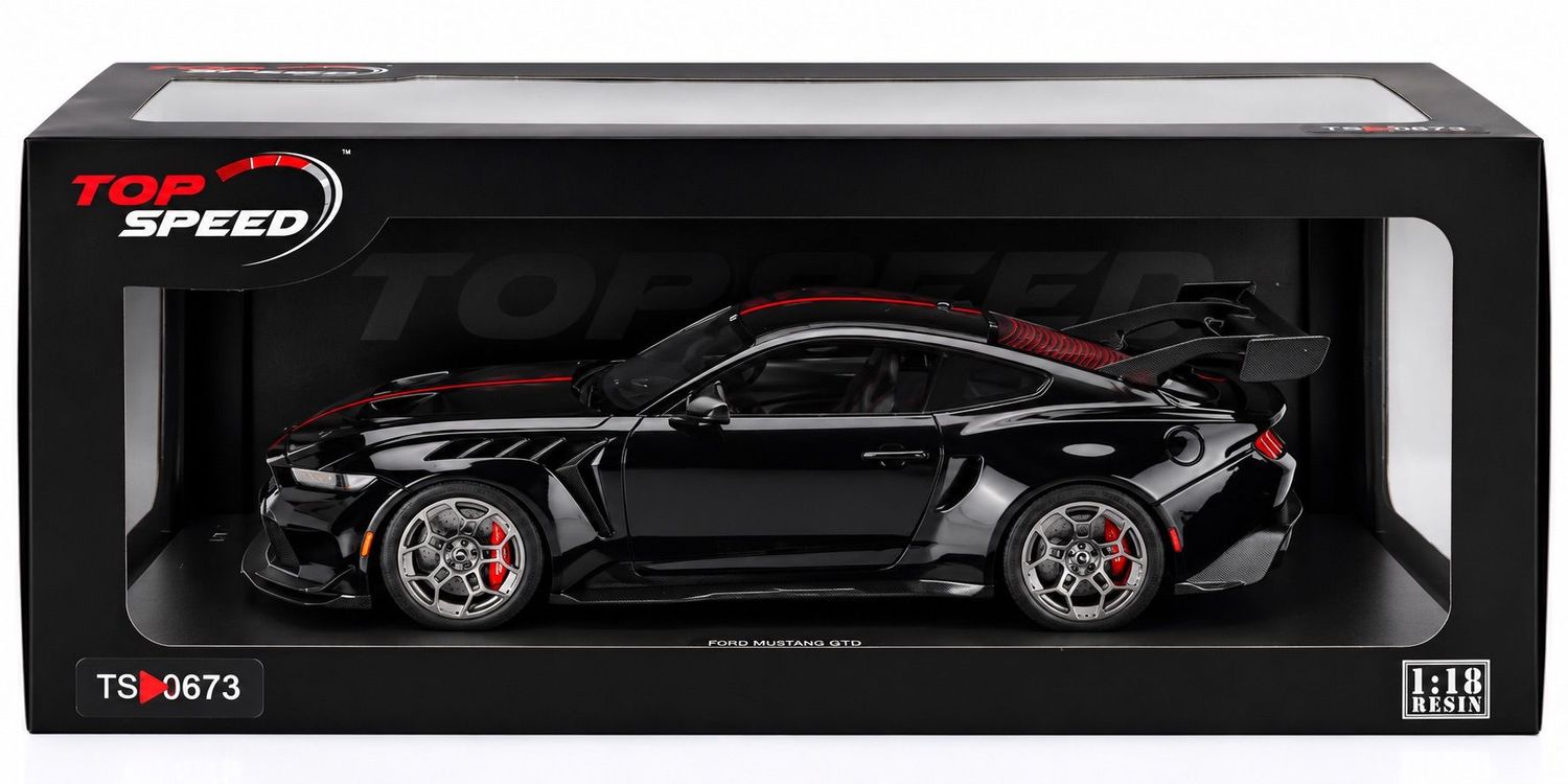 Top Speed 1:18 Ford Mustang GTD – Black with Red Accents Resin Model Top Speed 1:18 Ford Mustang GTD – Black with Red Accents Resin Model