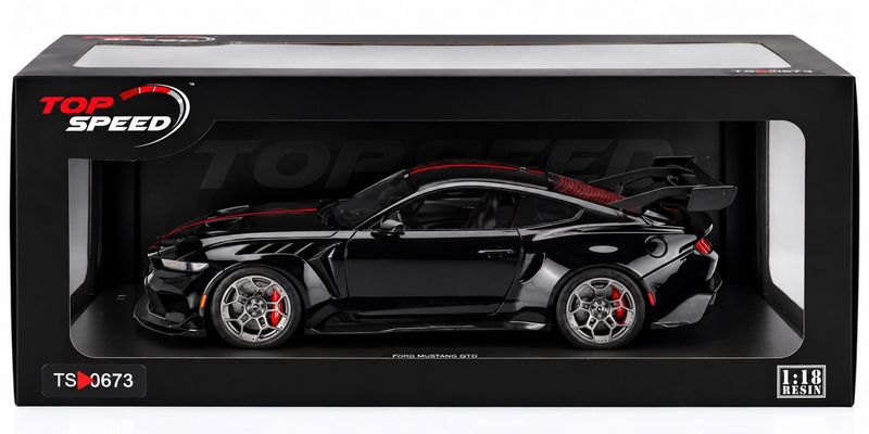 Top Speed 1:18 Ford Mustang GTD – Black with Red Accents Resin Model Top Speed 1:18 Ford Mustang GTD – Black with Red Accents Resin Model