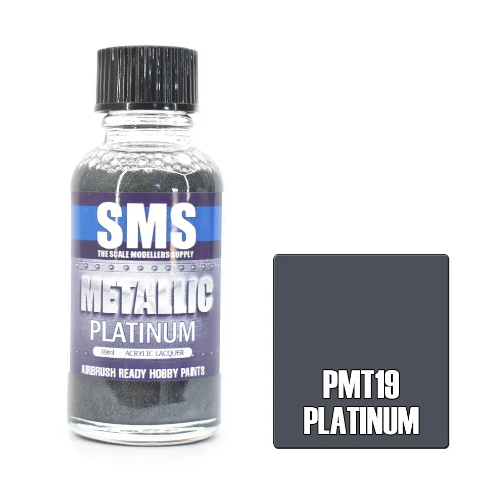 SMS Metallic Acrylic Lacquer Series PMT19 Metallic Platinum 30ml SMS Metallic Acrylic Lacquer Series PMT19 Metallic Platinum 30ml