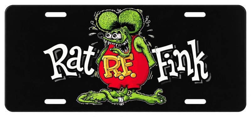 Rat Fink Metal Licence Plate