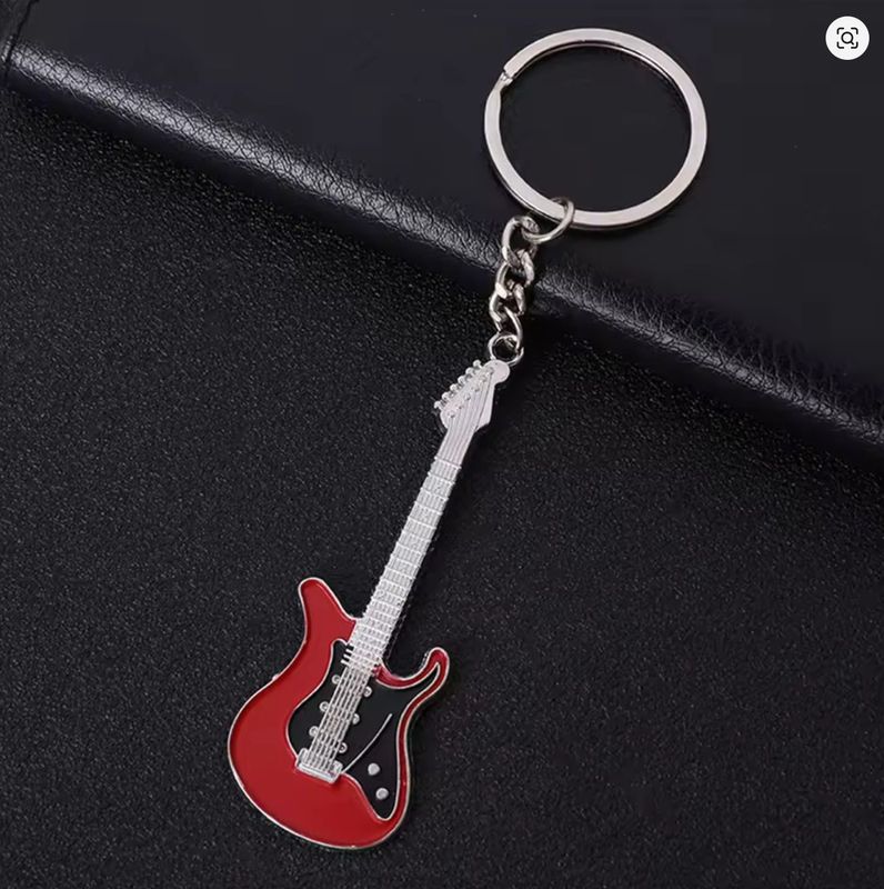 Red Electric Guitar Keyring