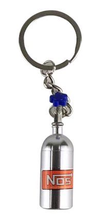 Mini NOS Nitrous Bottle Silver Keyring