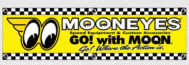 Mooneyes Go With Moon Banner Flag #2 240x60cm