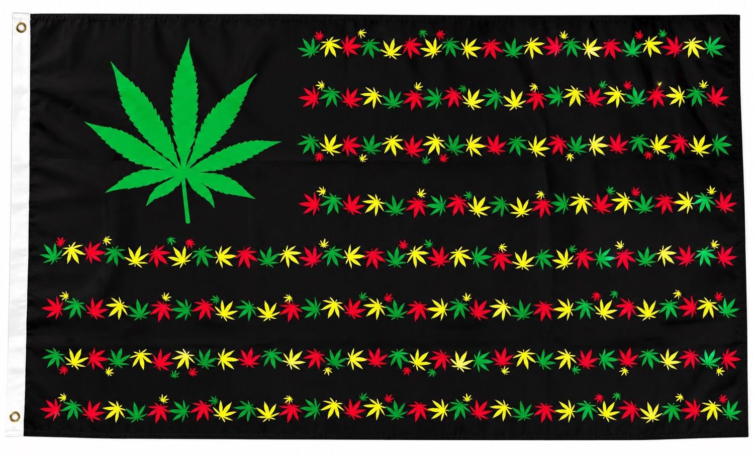 Rasta Cannabis Leaf Flag – Black Red Yellow Green Marijuana Banner 150 x 90cm Rasta Cannabis Leaf Flag – Black Red Yellow Green Marijuana Banner 150 x 90cm