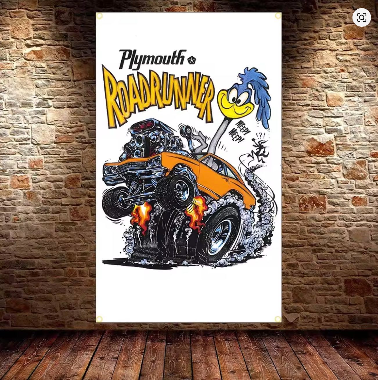 Plymouth HEMI Mopar Road Runner Orange Car Banner Flag