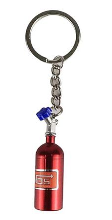 Mini NOS Nitrous Bottle Red Keyring