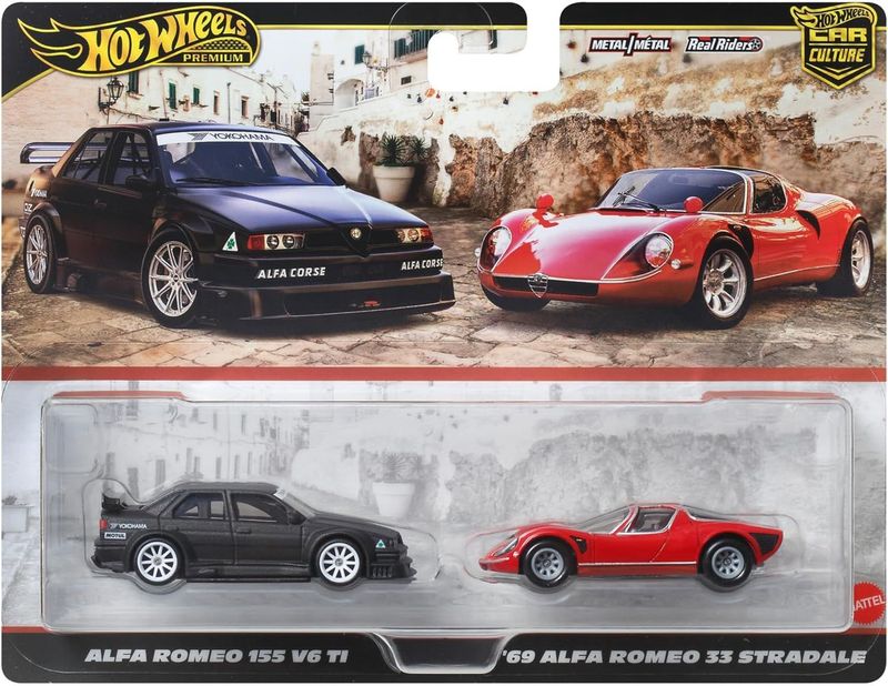 Hot Wheels Premium 2-Pack Alfa Romeo 155 V6 TI / '69 Alfa Romeo 33 Stradale