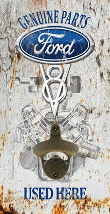 Ford V8 Genuine Parts Wall Mounted Bottle Opener