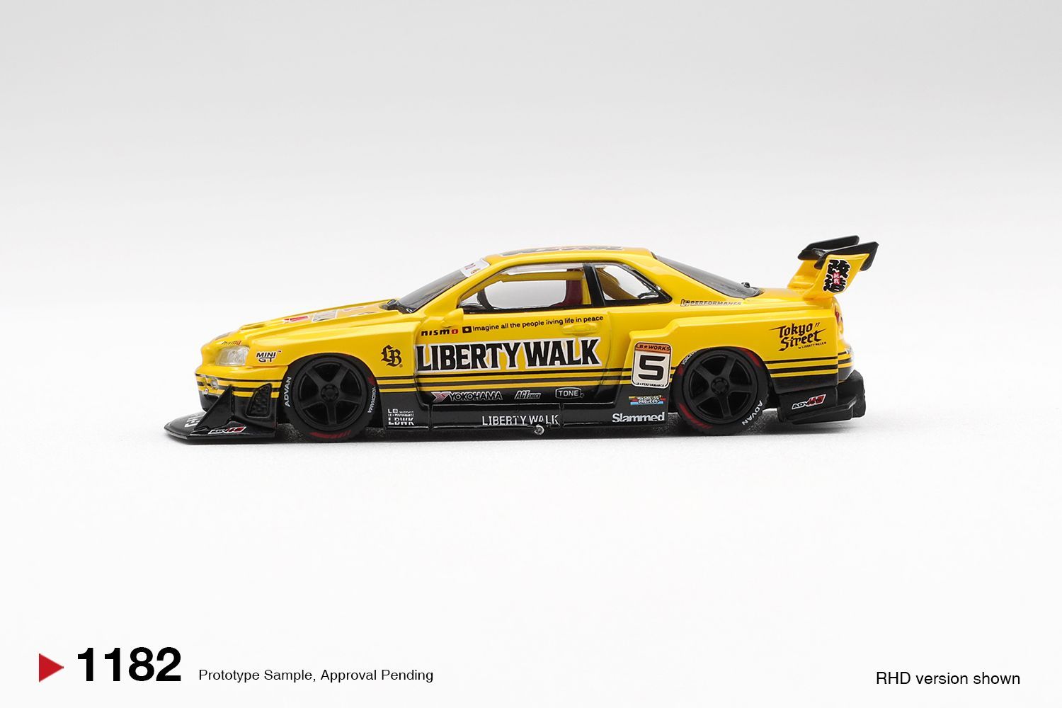 Mini GT Nissan LB-ER34 Super Silhouette SKYLINE Sport Yellow Mini GT Nissan LB-ER34 Super Silhouette SKYLINE Sport Yellow