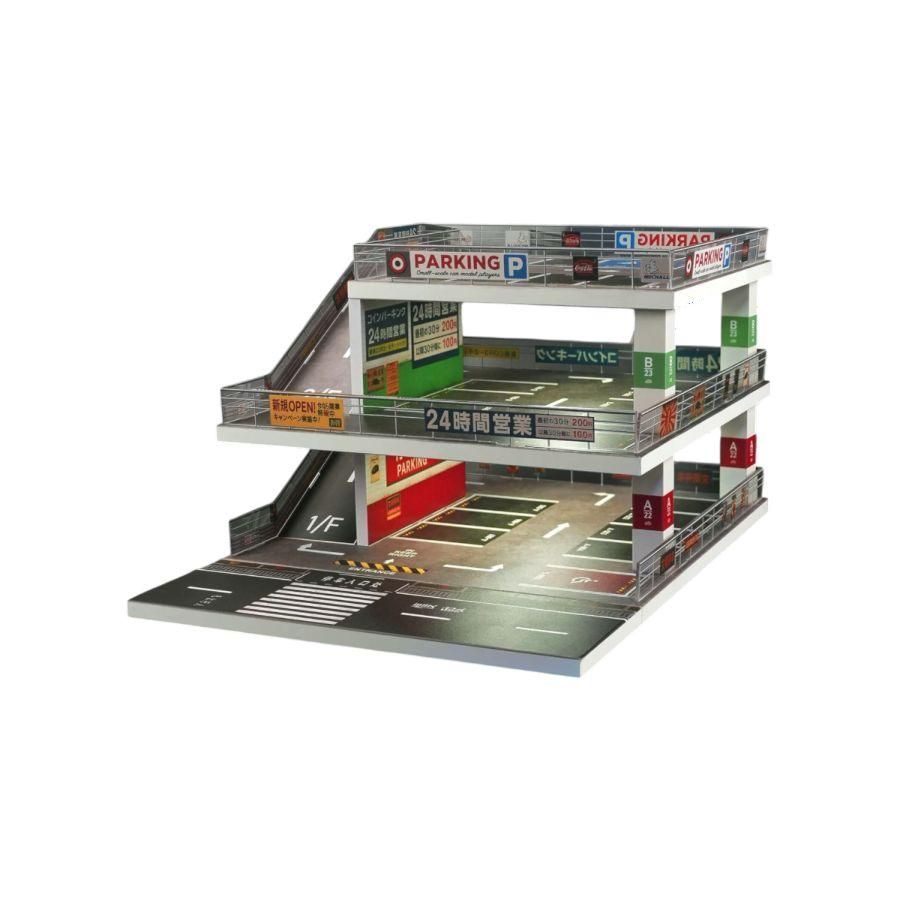 Japanese Style Ramp Parking Lot A Miniature Scene 1/64 Diorama