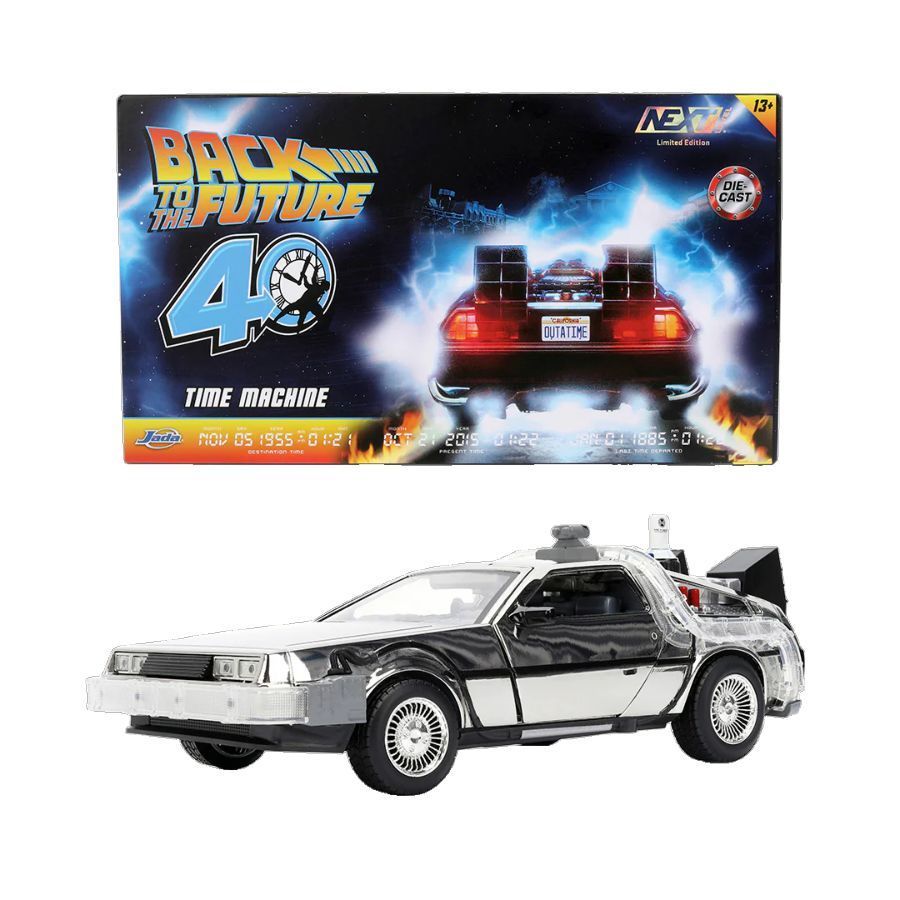 Jada Back to the Future Time Machine Deloren Chrome 1/24 40th Anniversary Jada Back to the Future Time Machine Deloren Chrome 1/24 40th Anniversary