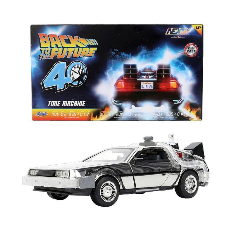 Jada Back to the Future Time Machine Deloren Chrome 1/24 40th Anniversary