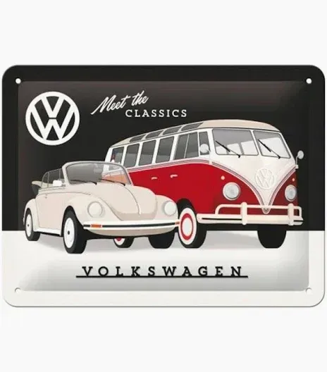 Nostalgic-Art Small Sign Volkswagen Meet the Classics 15 x 20cm