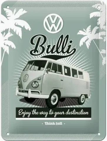 Nostalgic-Art Small Sign Volkswagen Retro Bulli 15 x 20cm
