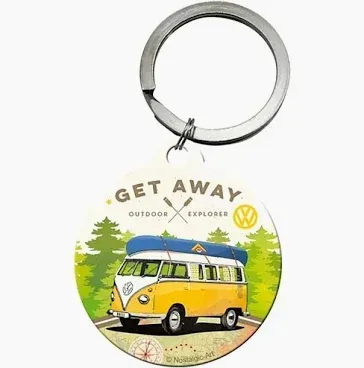 Nostalgic-Art Keyring Round Volkswagen Lets Get Away