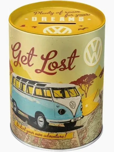 Nostalgic-Art Money Box Volkswagen Bulli Let's Get Lost