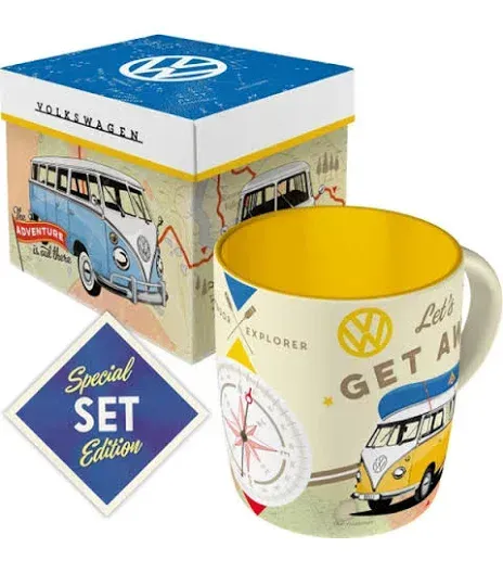 Nostalgic-Art Ceramic Mug & Gift Box Volkswagen Kombi Lets Get Away
