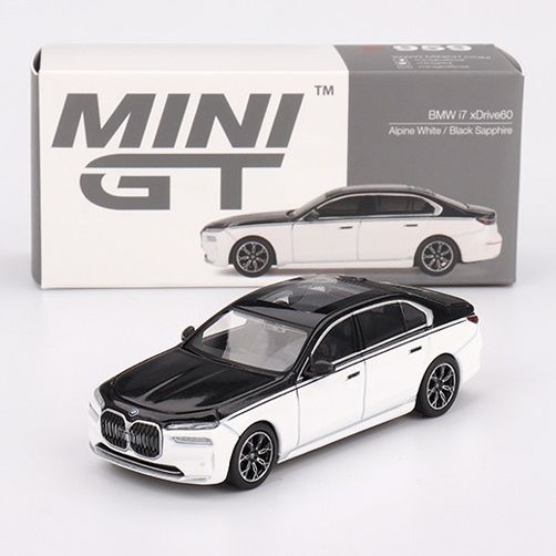 Mini GT BMW i7 xDrive60 Alpine White / Black Sapphire