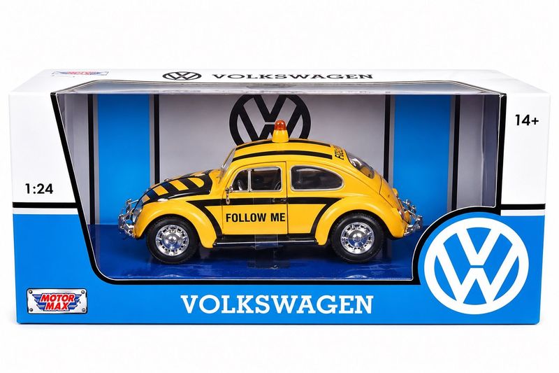 Motor Max 1/24 1966 VW Classic Beetle Airport Follow Me Service