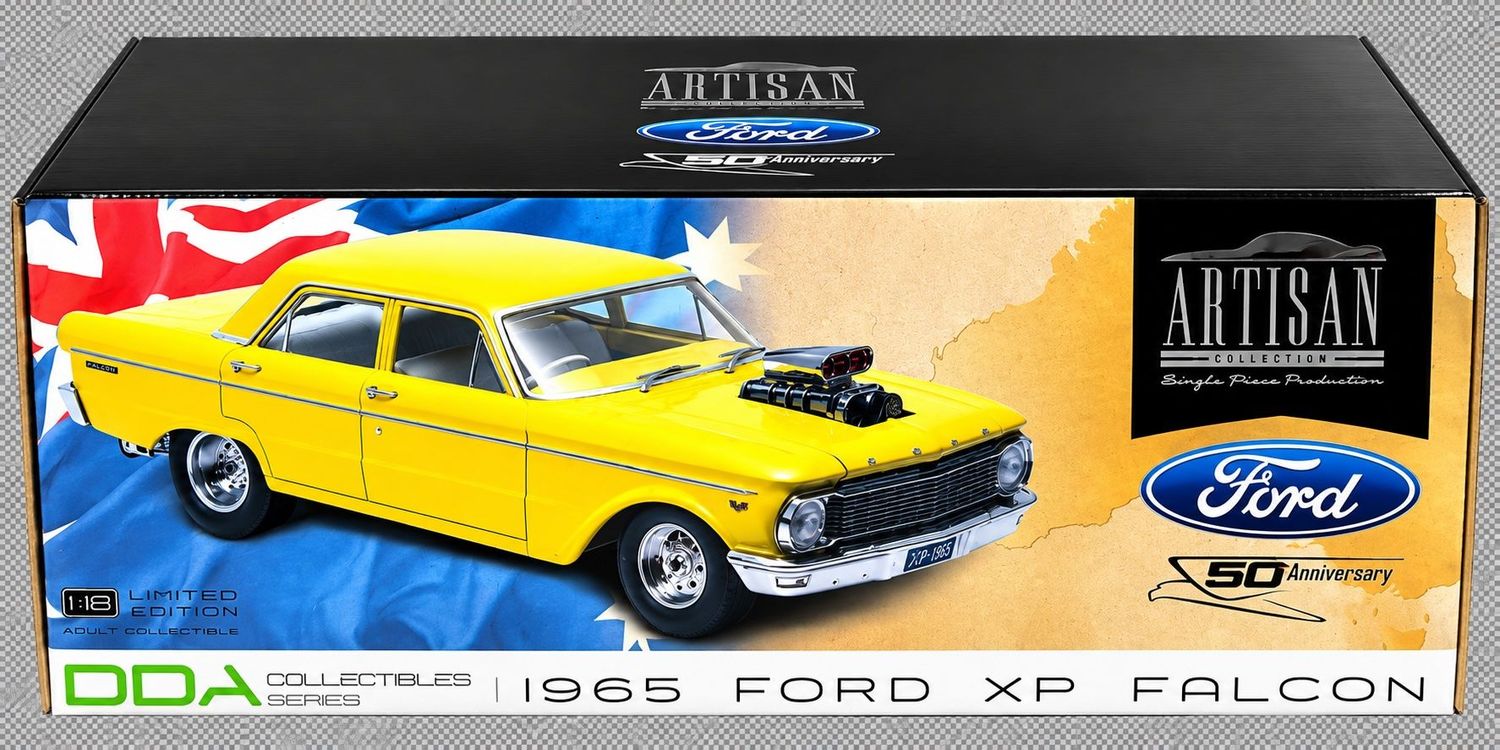 DDA004 1/18 1965 Ford XP Falcon Drag Sedan with Blown Engine Artisan Collection DDA004 1/18 1965 Ford XP Falcon Drag Sedan with Blown Engine Artisan Collection