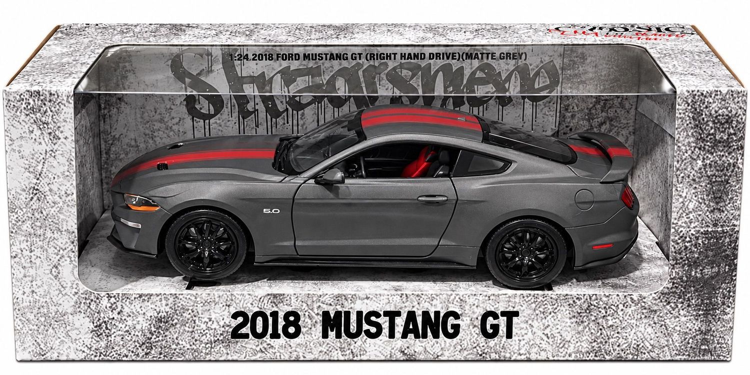 DDA7-79352 1/24 Matte Grey with red Stripes 2018 Ford Mustang GT