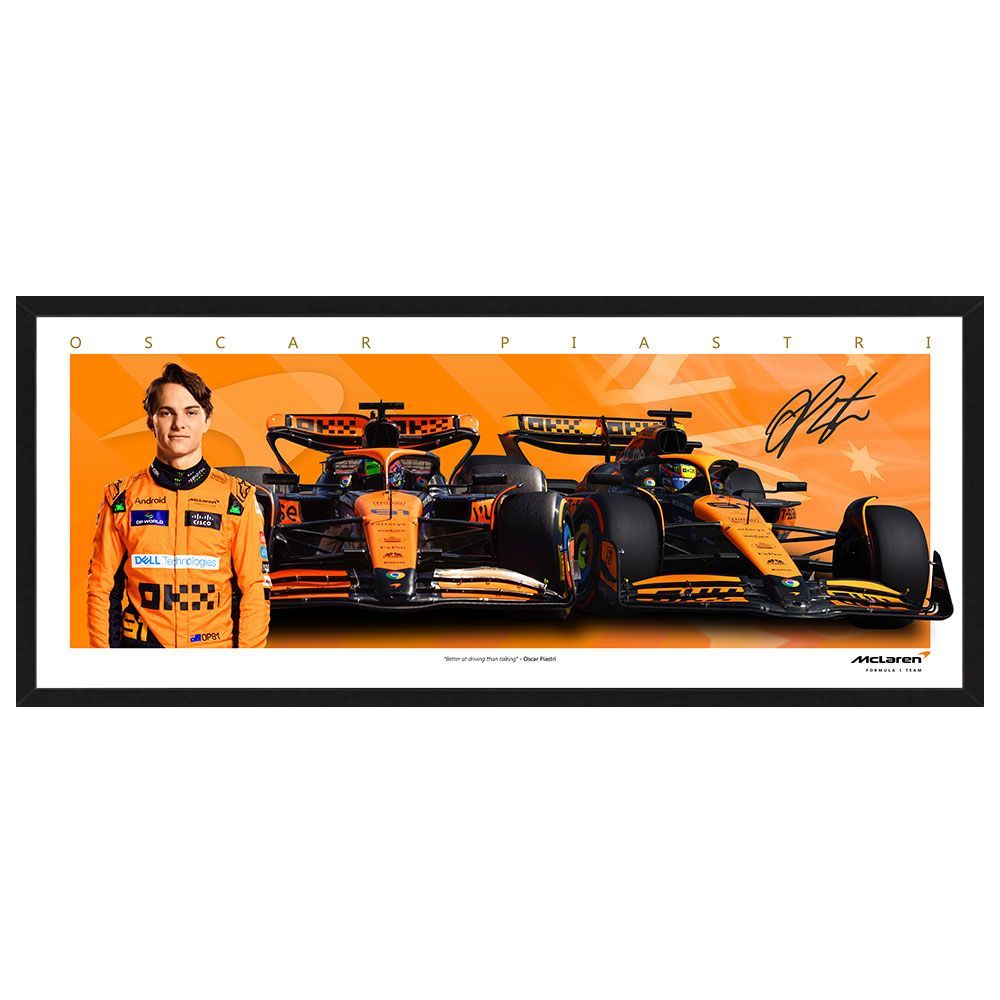 Formula 1 – Oscar Piastri Mclaren Mini Wings Framed Print
