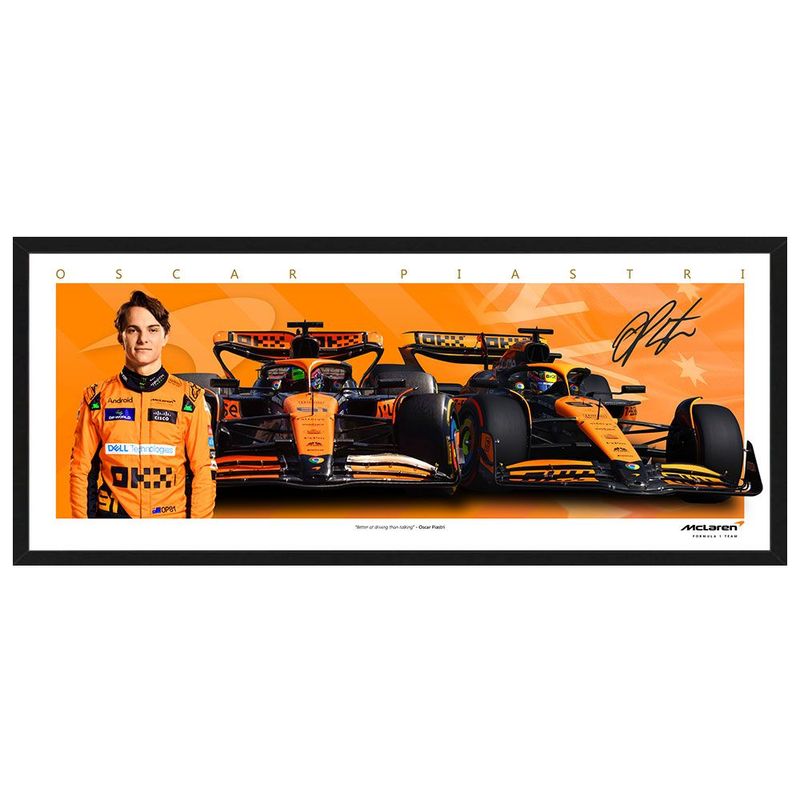 Formula 1 – Oscar Piastri Mclaren Mini Wings Framed Print